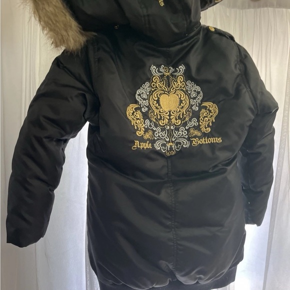 Women’s medium m Apple Bottoms Black Jacket with Gold and Silver Embroidery y2k - Picture 1 of 15